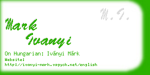 mark ivanyi business card